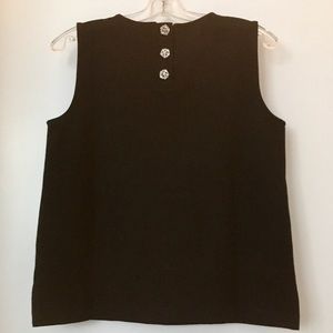 J.Crew Sleeveless Black Crystal Button-Back Top Small BNWT